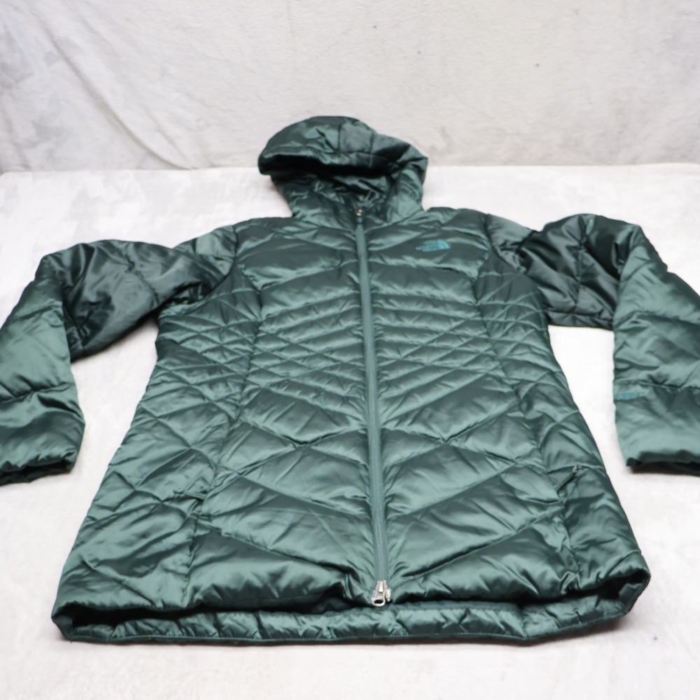 North Face Down Jacket Women Large Green Aconagua Parka Insulated Quilted Puffer